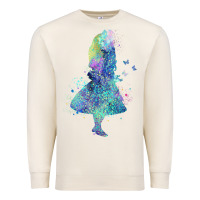 Sandshell watercolor splatter alice in wonderland t shirt design Premium Sweatshirt - PixelWave