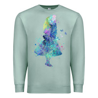 Seafoam watercolor splatter alice in wonderland t shirt design Premium Sweatshirt - PixelWave