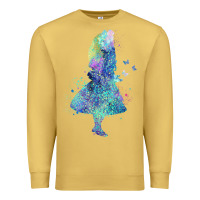Antique Gold watercolor splatter alice in wonderland t shirt design Premium Sweatshirt - PixelWave