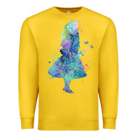 Lemon watercolor splatter alice in wonderland t shirt design Premium Sweatshirt - PixelWave