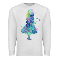 Oatmeal Heather watercolor splatter alice in wonderland t shirt design Premium Sweatshirt - PixelWave
