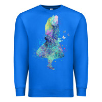 True Royal watercolor splatter alice in wonderland t shirt design Premium Sweatshirt - PixelWave