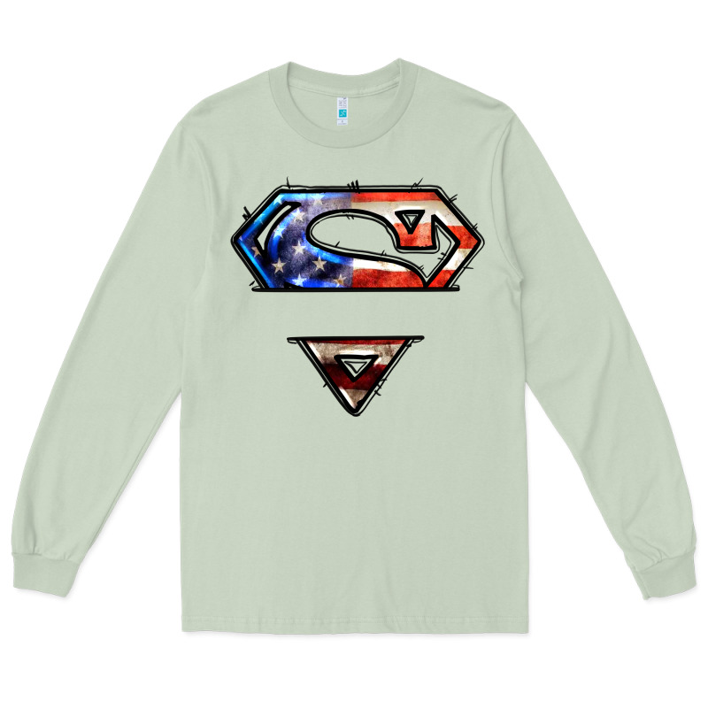 Super American Flag Logo Long Sleeve Tee by LillyAllenDesigns | Teevron