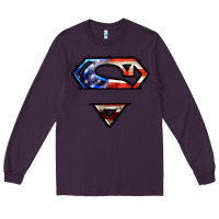 Plum super american flag logo Long Sleeve Tee - LillyAllenDesigns