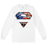 White super american flag logo Long Sleeve Tee - LillyAllenDesigns