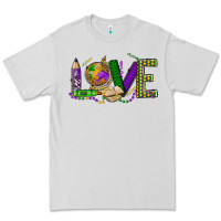 Dove Grey love teacher mardi gras Premium Tee - OliviaCreatesArt