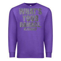 Purple what's your damage, heather   heathers Premium Sweatshirt - PixelWave