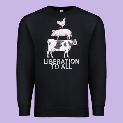 Liberation To All Vegan Vegetarian Food Animal Love Premium Sweatshirt Designed By Pixelwave