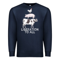 Navy liberation to all vegan vegetarian food animal love Premium Sweatshirt - PixelWave