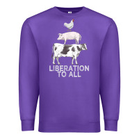 Purple liberation to all vegan vegetarian food animal love Premium Sweatshirt - PixelWave
