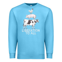 Ocean Blue liberation to all vegan vegetarian food animal love Premium Sweatshirt - PixelWave