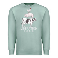 Seafoam liberation to all vegan vegetarian food animal love Premium Sweatshirt - PixelWave