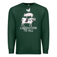 Sports Green liberation to all vegan vegetarian food animal love Premium Sweatshirt - PixelWave