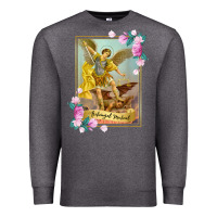 Charcoal Heather St Michael the Archangel - Protector Catholic Church Angel Premium Sweatshirt - PixelWave