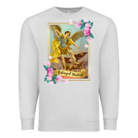 Dove Grey St Michael the Archangel - Protector Catholic Church Angel Premium Sweatshirt - PixelWave
