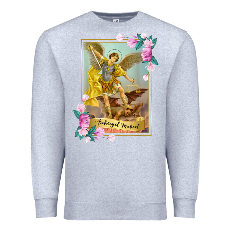 St Michael The Archangel - Protector Catholic Church Angel Premium Sweatshirt by PixelWave | Teevron