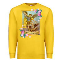 Lemon St Michael the Archangel - Protector Catholic Church Angel Premium Sweatshirt - PixelWave