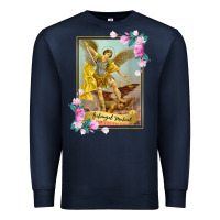 Navy St Michael the Archangel - Protector Catholic Church Angel Premium Sweatshirt - PixelWave