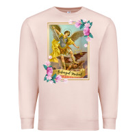 Pale Pink St Michael the Archangel - Protector Catholic Church Angel Premium Sweatshirt - PixelWave