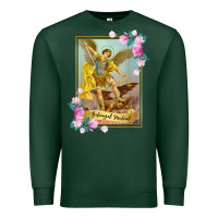 Sports Green St Michael the Archangel - Protector Catholic Church Angel Premium Sweatshirt - PixelWave
