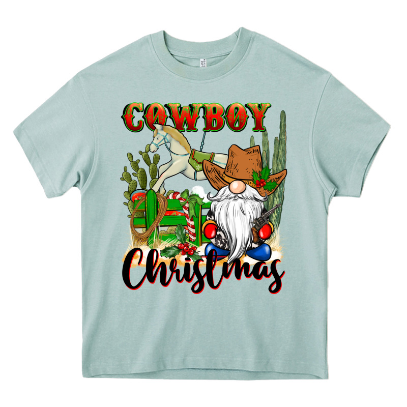 Cowboy Christmas Gnome Heavy Core Tee by CowGirlArtShop | Teevron