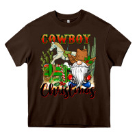 Chocolate Brown cowboy christmas gnome Heavy Core Tee - CowGirlArtShop