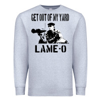 Heather Grey get out of my yard lame o the burbs quote the burbs Premium Sweatshirt - Craftify