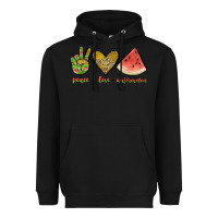 Black peace love watermelon Heavyweight Hoodie - JahusDesignShop