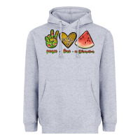 Heather Grey peace love watermelon Heavyweight Hoodie - JahusDesignShop