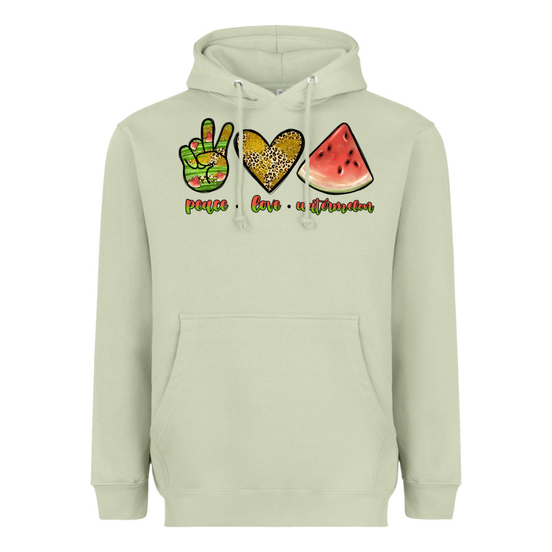 Peace Love Watermelon Heavyweight Hoodie by JahusDesignShop | Teevron