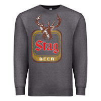 Charcoal Heather Vintage Stag Beer, distressed Premium Sweatshirt - Craftify