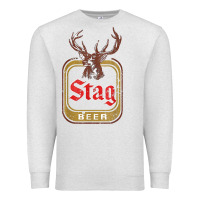 Oatmeal Heather Vintage Stag Beer, distressed Premium Sweatshirt - Craftify
