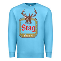 Ocean Blue Vintage Stag Beer, distressed Premium Sweatshirt - Craftify