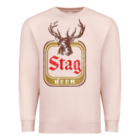 Pale Pink Vintage Stag Beer, distressed Premium Sweatshirt - Craftify