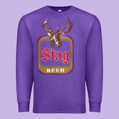 Vintage Stag Beer, Distressed Premium Sweatshirt Designed By Craftify