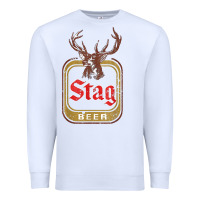 White Vintage Stag Beer, distressed Premium Sweatshirt - Craftify