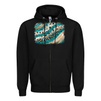 Black turquoise glitter background Zipper Hoodie - JahusDesignShop