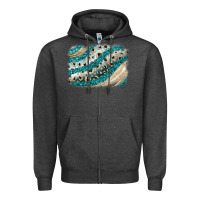 Charcoal Heather turquoise glitter background Zipper Hoodie - JahusDesignShop