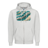 Dove Grey turquoise glitter background Zipper Hoodie - JahusDesignShop