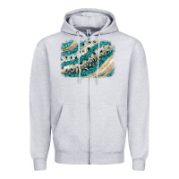 Heather Grey turquoise glitter background Zipper Hoodie - JahusDesignShop