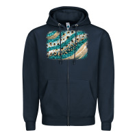 Navy turquoise glitter background Zipper Hoodie - JahusDesignShop