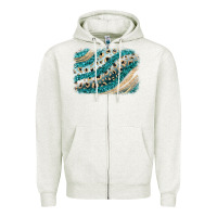 Oatmeal Heather turquoise glitter background Zipper Hoodie - JahusDesignShop