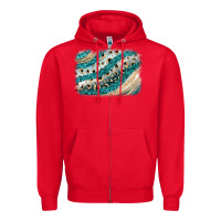 Red turquoise glitter background Zipper Hoodie - JahusDesignShop
