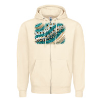 Sandshell turquoise glitter background Zipper Hoodie - JahusDesignShop