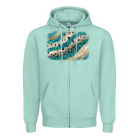 Seafoam turquoise glitter background Zipper Hoodie - JahusDesignShop