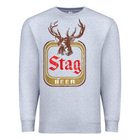 Heather Grey Vintage Stag Beer, distressed Premium Sweatshirt - Craftify