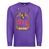 Purple Vintage Stag Beer, distressed Premium Sweatshirt - Craftify