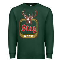Sports Green Vintage Stag Beer, distressed Premium Sweatshirt - Craftify