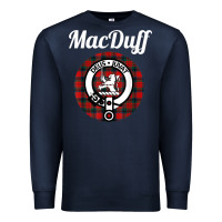 Navy MacDuff Clan Scottish Name Coat Of Arms Tartan Premium Sweatshirt - Craftify