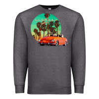 Charcoal Heather karmann ghia sunset palm love quote Premium Sweatshirt - Craftify